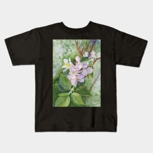 Apple Blossoms, watercolor on Masa Kids T-Shirt